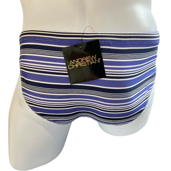 Andrew Christian Savoy Stripe Bikini Large - Picture 3 of 13